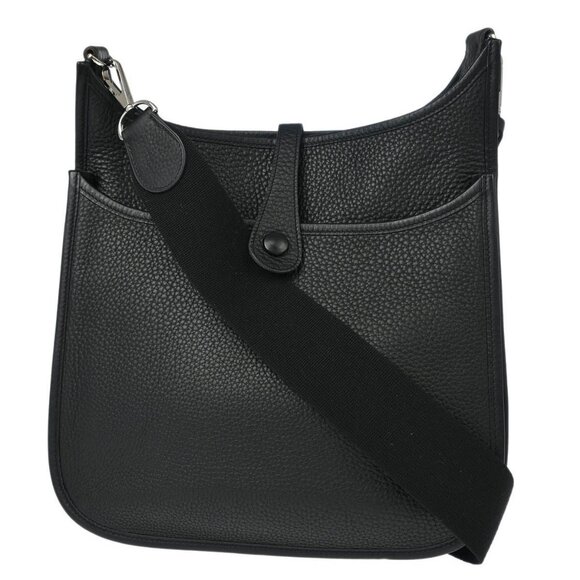 Hermes Black Taurillon Clemence Evelyne 2 PM Shoulder Bag RB□J 195801 - Picture 1 of 10